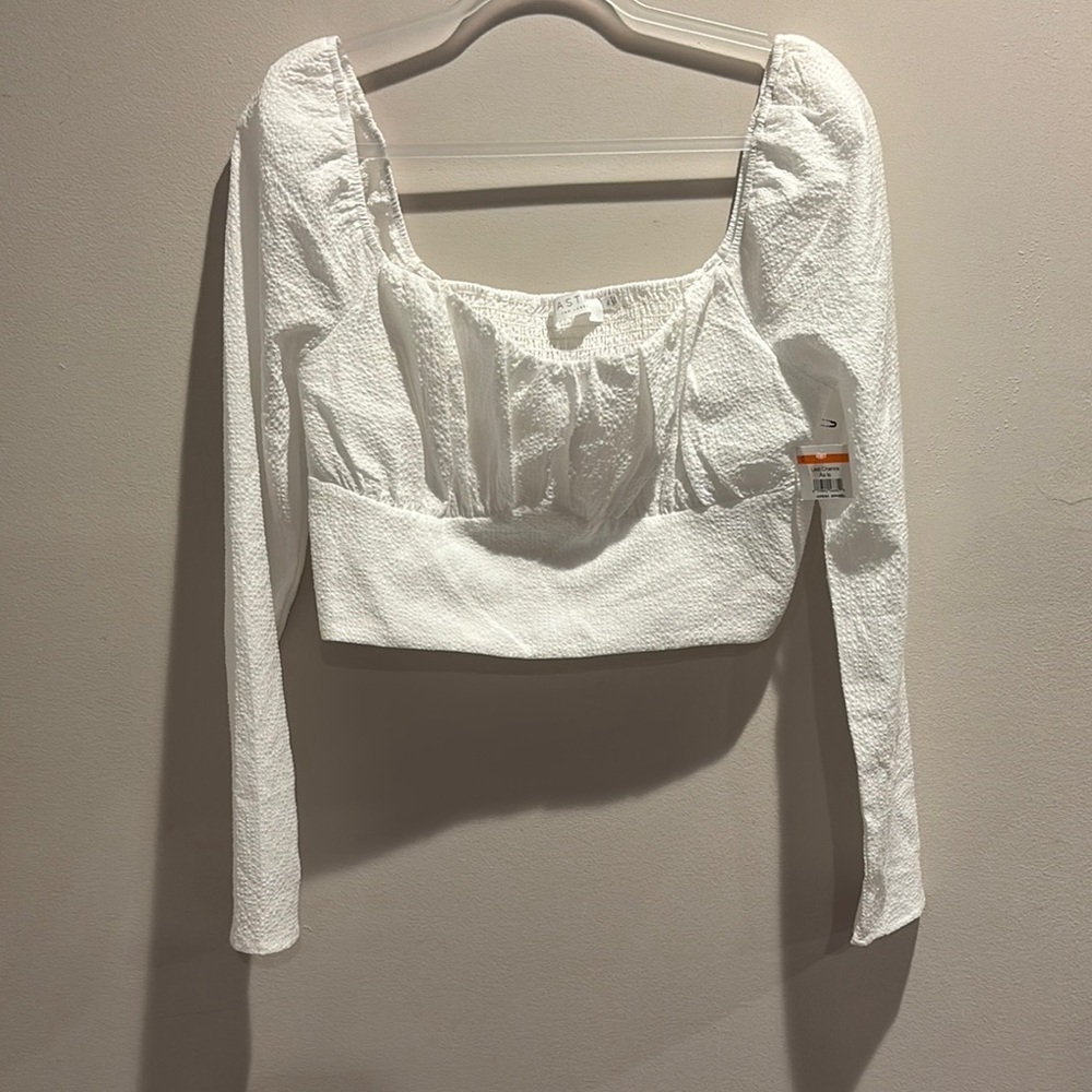 Elegant White Long Sleeve Women's Top